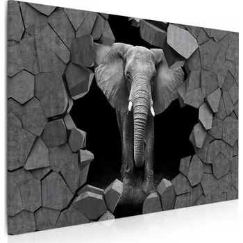 Obraz Malvis Moderní obraz na zeď - slon v kameni Velikost (šířka x výška): 90x60 cm