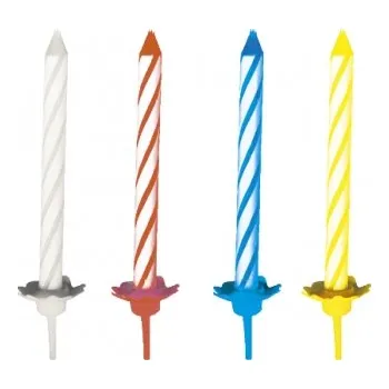 Svíčka Narozeninové svíčky se stojánkem, spirála, 60mm (á24ks) 37100