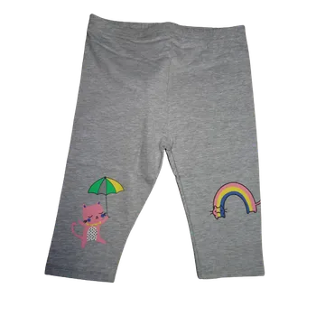 Dívčí legíny Dívčí 3/4 šedé legíny s kočičkou. 116