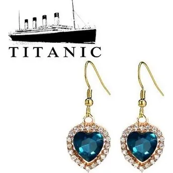 Seriál visací náušnice Titanic Srdce oceánu zlaté