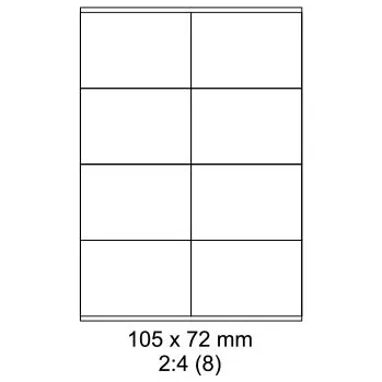 Samolepící etiketa Print etikety Emy 105x72 mm, 8ks/arch, 100 archů, samolepící