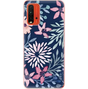 Pouzdro na mobilní telefon Odolné silikonové pouzdro iSaprio - Leaves on Blue - Xiaomi Redmi 9T