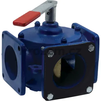 Ventil Eisele přírubový trojcestný ventil 4" / 108 mm, s ovládací pákou