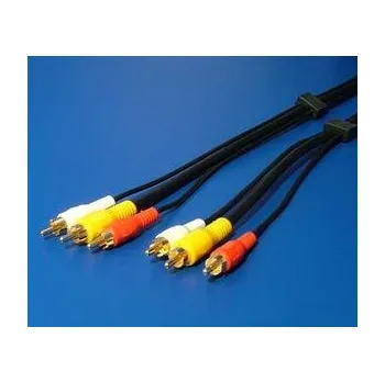 Audio kabel CABLE KABEL propojovací Kabel 3x Cinch (M) - 3x Cinch (M), 2x audio/1x video, 10m KJACKCMM3-10