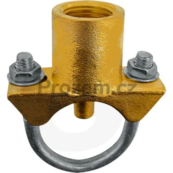 Navrtávací spona pro miskovou napáječku, 1/2" vnitřní závit, mosazný obloukový šroub, pro trubku 3/4"-1"