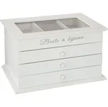 Atmosphera Bílá šperkovnice, elegantní šperkovnice 25 x 15 x 17 cm