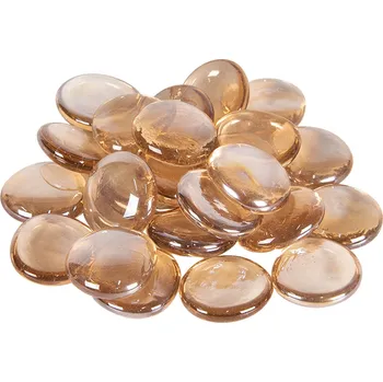 Clayre & Eef Béžové skleněné dekorační kameny 28-30 mm 300 g