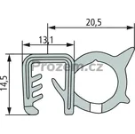 Těsnící guma na skla dveří a otevíracích oken, černá, EPDM, A3476186M1, R180118,R234874, R272791, balení 5 m