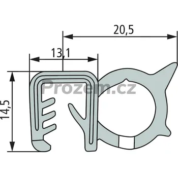 Těsnění do okna a dveří Těsnící guma na skla dveří a otevíracích oken, černá, EPDM, A3476186M1, R180118,R234874, R272791, balení 5 m