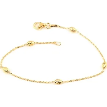 Náramek Stříbrný pozlacený válečkový náramek 19 cm STNA0342F