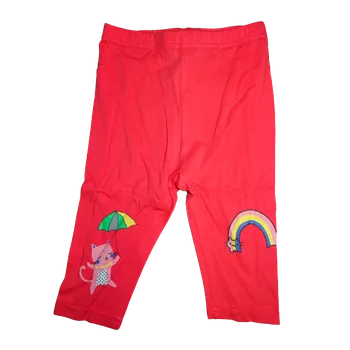 Dívčí legíny Dívčí 3/4 lososové legíny s kočičkou. 116