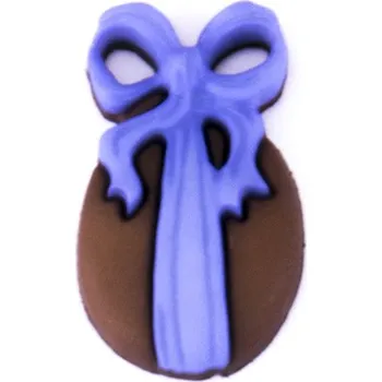 Knoflík Pro Háčkování Knoflík exclusive Perníkové vajíčko s fialovou mašličkou