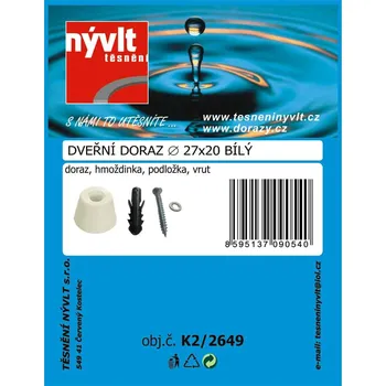 SADA - zarážka malá 27x20mm BÍLÁ - K2/2649