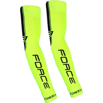 Cyklistické návleky Force Pletené návleky na ruce Fluo L - XL