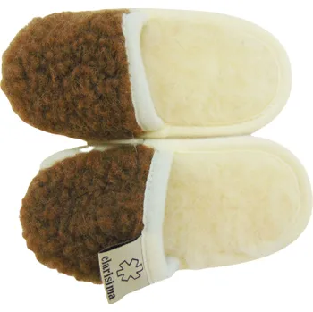 Dívčí pantofle Dětské pantofle z ovčí vlny hnědé, Barevné varianty Bílá, Velikosti 29-30 200-100-00202