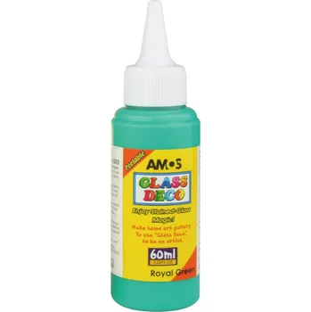 Výtvarná barva AMOS Slupovací barva na sklo - různé barvy - 60ml Barva: tmavě zelená