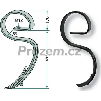 Pero velké komplet s hrotem, 45x12mm (1801.B242)