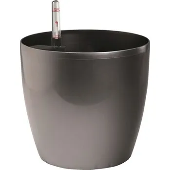 Květináč Samozavlažovací květináč plastový Lafiora Ø 35 cm, v. 32 cm antracit lesklý