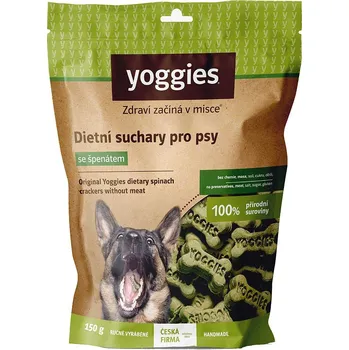 Yoggies dietní bezlepkové suchary pro psy bez masa a lepku se špenátem 150g