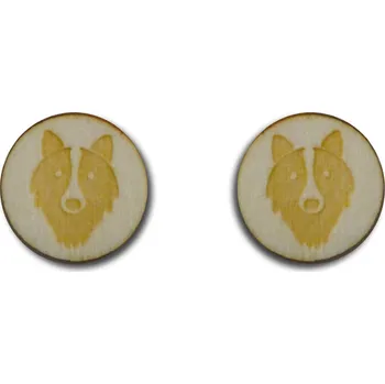 Náušnice FaBos Dřevěné náušnice - vlk Balení: s krabičkou