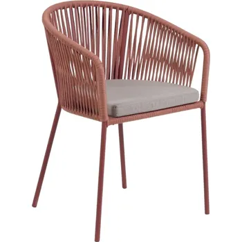 Červeno hnědá pletená židle Kave Home Yanet