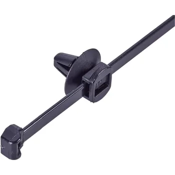 Stahovací páska HellermannTyton 150-37791, T50ROS-SFT6,5 16-3, stahovací pásky, 4.60 mm, 200 mm, černá, s rozpěrnou kotvou a talířem, 1 ks