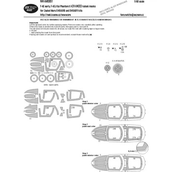 Plastikový model New Ware 1/48 Mask F-4E early, F-4EJ Kai Phant. II ADVANCED