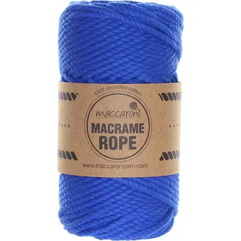 Příze Maccaroni Rope 4 mm modrá 502