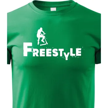 Chlapecké tričko Dětské tričko - Freestyle koloběžka, Barva Zelená, Velikost 122 cm/6 roků, Canvas Dětské tričko Bezvatriko.cz 0798 - DTF/DTG