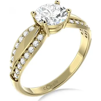 Prsten Couple, Oslnivý prsten Gemima, žluté zlato se zirkony, vel.: 54, ø17,2 mm, 6610280-0-54-1