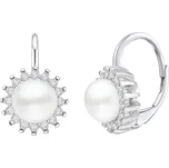 Decentní stříbrné náušnice VERA s přírodní bílou perlou LPS1166E