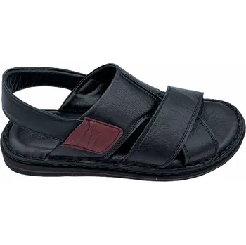 Pánské sandále Pánské kožené sandály Safe step 212 černé Velikost: 44 (EU)