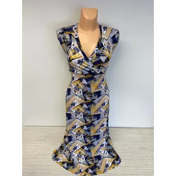 Dámské šaty dámské šaty, Barva Modrá, Velikost XXL 48, Materiál 96% Viskoza 4% Lycra