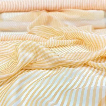 Organza 20283, meruňkovo-bílý pruh, š.150