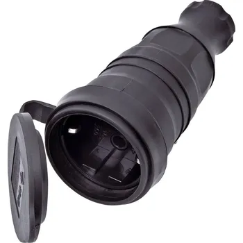 Elektrická zásuvka interBär 9005-004.01 zásuvka guma 230 V černá IP44