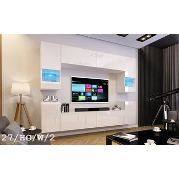 Obývací stěna Ral Obývací stěna EARTH 1, 240 cm - Bílý lesk