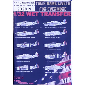 Plastikový model HGW 1/32 Decals P-47 D Razorback in Pacific Area Pt.1