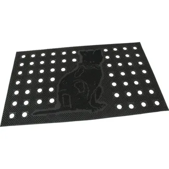 Rohožka Děrovaná čistící gumová vstupní rohož Cat - 75 x 45 x 0,7 cm
