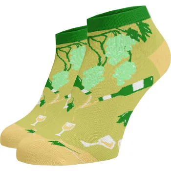 Dámské ponožky Veselé kotníkové ponožky Bílé víno Světle zelená Bavlna 42-44