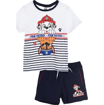 Chlapecké pyžamo Paw Patrol Chase Marshall modro-bílé chlapecké pruhované pyžamo Velikost: 102