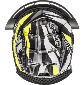 Helma na motorku Klobouk interieru pro přilby Cross Pro 2, CASSIDA (žlutá fluo/černá/bílá/šedá) (Velikost: M)