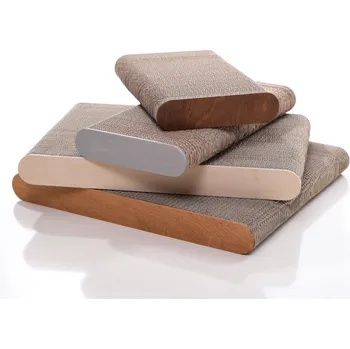 Ekomazlíček SET škrabadel pro kočky BOARD exclusive (4ks) Hloubka škrabadla: 40 cm, Barva: Ořech