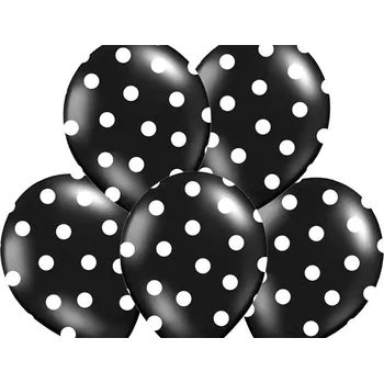 Balónek PartyDeco Tečkovaný balónek černý