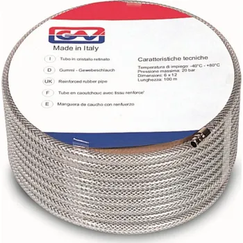 Příslušenství ke kompresoru GAV PRŮHLEDNÁ HADICE S RYCHLOSPOJKAMI 8x15 20metrů