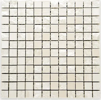 Obklad Japonská keramická mozaika 25x25mm bílá s perletí