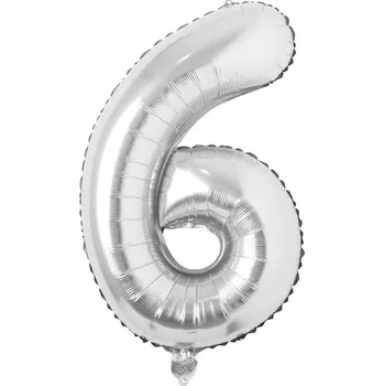 DAALO Nafukovací balónky čísla maxi stříbrné - 6