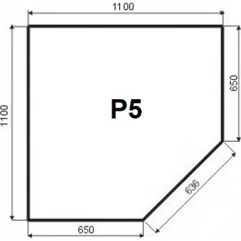 AGC Fenestra Sklo pod kamna P5 - kouřové - rohové 110x110