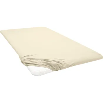 Prostěradlo Biberna Žerzejové napínací prostěradlo na podložku na matraci (champagne, 180-200 x 200 cm)