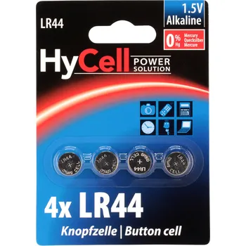 Článková baterie HyCell knoflíkový článek LR 44 1.5 V 4 ks 140 mAh alkalicko-manganová AG13