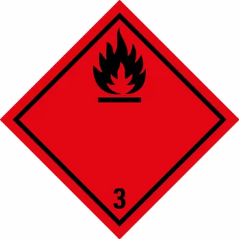 Značení ADR třída 3 - Hořlavé kapaliny samolepící vinylová fólie 100 x 100 mm